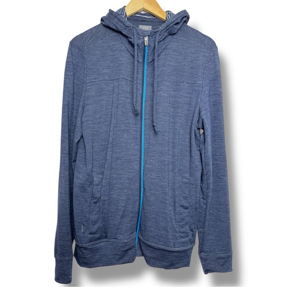 Icebreaker Other - ❤️ Icebreaker Blue Merino Wool Full-Zip Hoodie Sweatshirt Size M